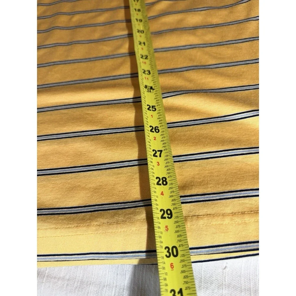 St. Andrews of Scotland Mens Short Sleeve Golf Polo Shirt Size M Yellow Striped - Picture 9 of 9
